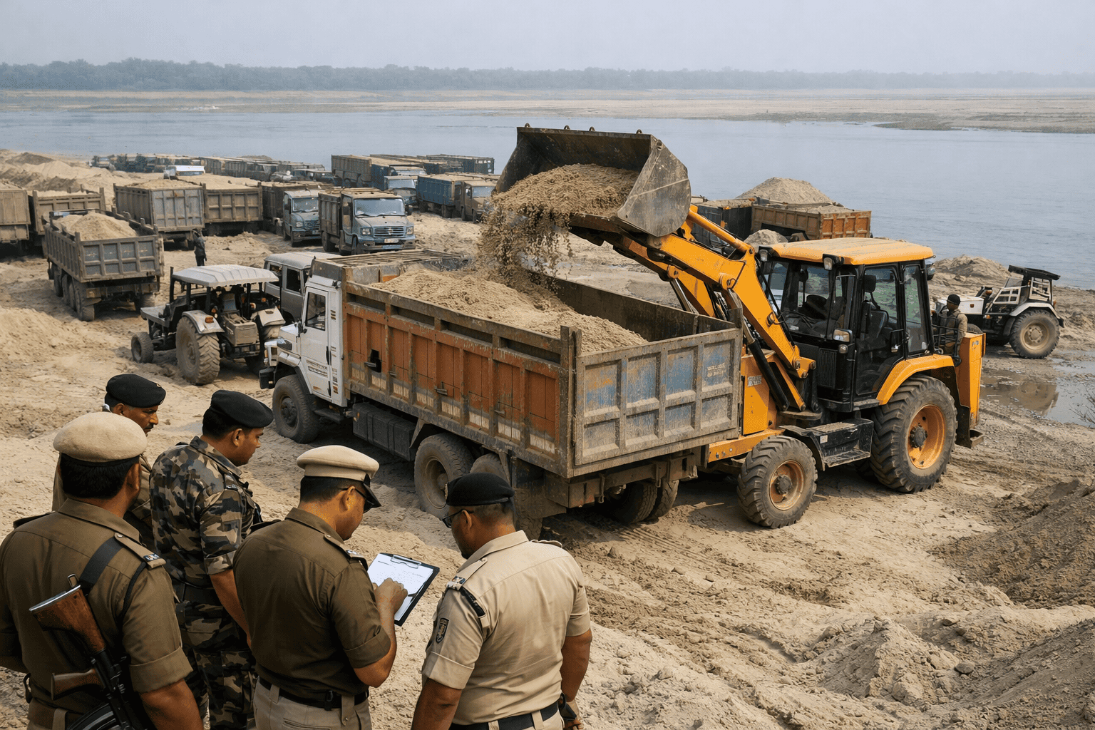 दिसंबर में अवैध बालू खनन पर सख्ती: बिहार में 4,582 स्थानों पर छापेमारी, 574 वाहन जब्त